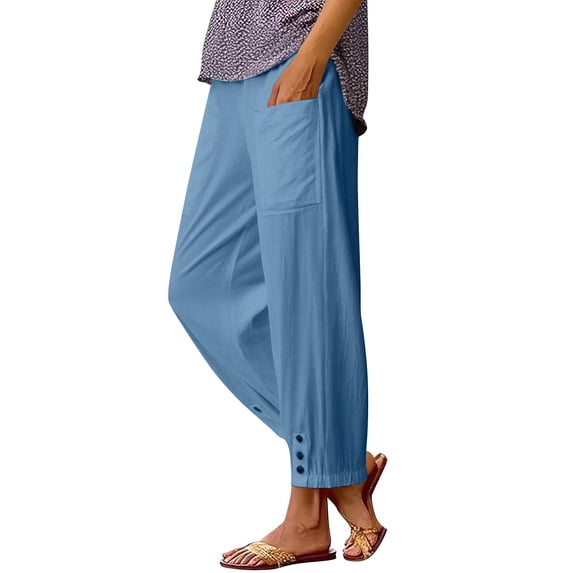 Certgust Hot Sales Pants for Women Under $20 Wide Leg Flowy High Waisted Palazzo Drawstring Elastic Waist with Pockets Beach Vacation Outfits