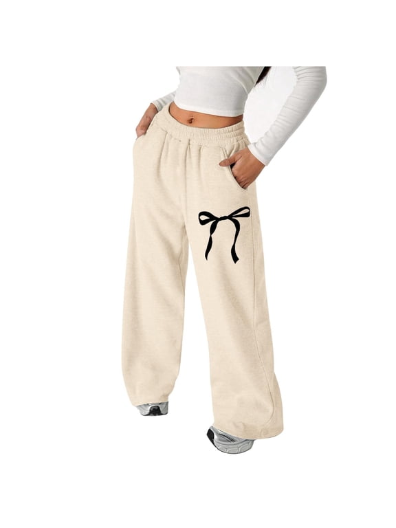 Hot Sales Petite Wide Leg Pants for Women Under $25 Palazzo Pants for Women Dressy Wide Leg High Waisted Flowy Drawstring Elastic Waist Trousers with Pockets