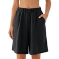 thumbnail image 1 of Certgust Hot Sales Running Shorts for Women Shorts for Women High Waisted Wide Leg with Pocket Oversized Loose Fit Womens Shorts, 1 of 4