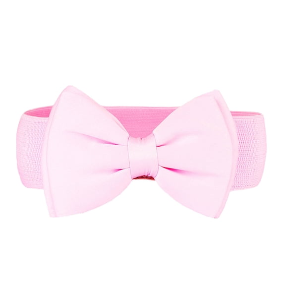 Certgust Skinny Belts for Women Under $5 Belts for Women Elastic Stretch Chiffon Bow Belt Versatile Decorative Skirts Waistband Dress Belt Pink