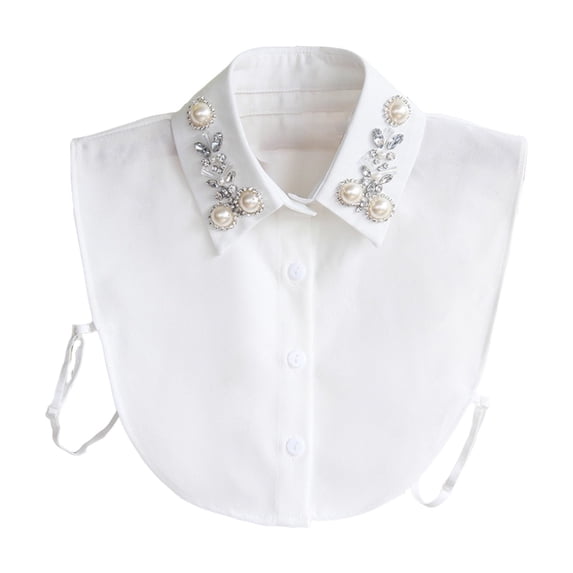 Certgust Hot Sales Sleeveless Collared Shirts for Women Fake Collar Detachable False Dicky Collar Half Shirts Round for Women Outfits Halloween Costume Accessories