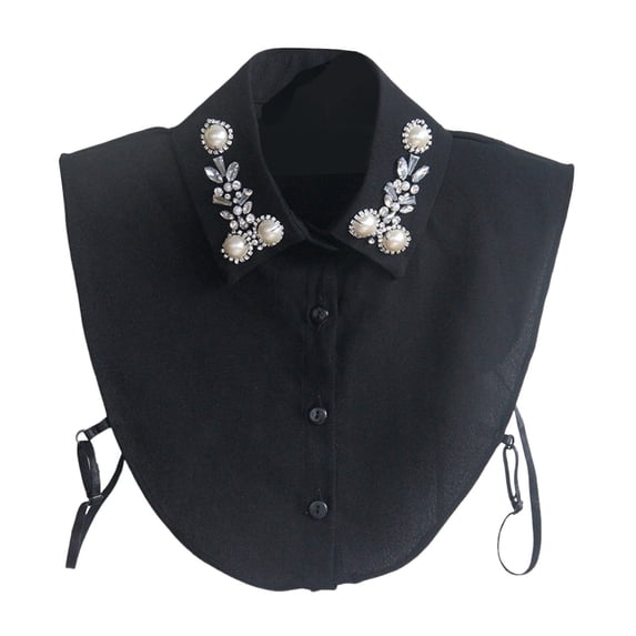 Certgust Hot Sales Sleeveless Collared Shirts for Women Fake Collar Detachable False Dicky Collar Half Shirts Round for Women Outfits Halloween Costume Accessories