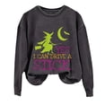thumbnail image 1 of Certgust Sweatshirt Women Under $10 Womens Drive A Stick Halloween Witch Print Casual Sweatshirt with Fun Graphic Design, 1 of 4