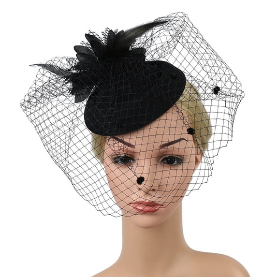 Certgust Tea Party Hats Fascinators Hats for Women Cocktail Tea Party Headwear Top Hat Pink Fascinators for Women Black