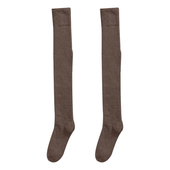 Certgust Thigh High Lace Stockings Under $5 Knee High Stockings for Women Warm Lightweight Cotton Socks Black Thigh Highs Coffee