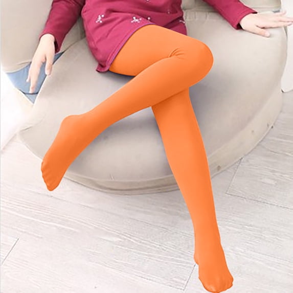 Certgust Thigh High Lace Stockings Under $5 Pantyhose Candy Color Elastic Tights Ballet Long Dance Hosiery Stockings for Women Orange