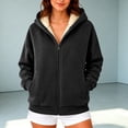 thumbnail image 1 of Certgust Travel Airport Outfits Under $10 Hot Sales Zip Up Hoodie Women Fleece Lined Jacket Fall Winter Coat Casual Trendy Clothing, 1 of 4