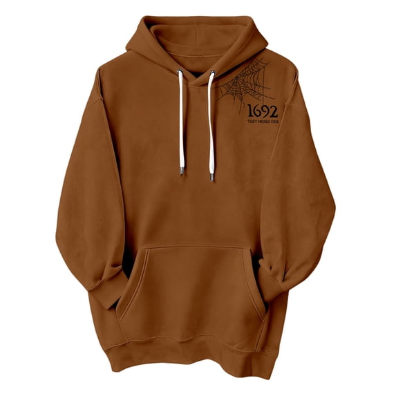 Certgust Trendy Fleece Pullover Under $10 Hot Sales Halloween Printed Hooded Sweatshirt
