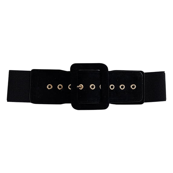 Certgust Under $10 Belts for Women Belts for Women Leather Elastic Waist Belt Stretchy Skinny Retro Gold Buckle for Jeans Pants Dress Fashion