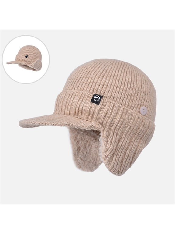 Under $10 Womens Baseball Caps Windproof Winter Hat for Women Knit Cold Weather Cap Thermal Ski Beanie