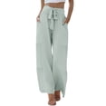 thumbnail image 1 of Certgust Hot Sales Under $25 Pants Pants for Women Wide Leg Flowy Palazzo Elastic Waist Drawstring with Pockets Summer Beach Vacation Clothes, 1 of 8
