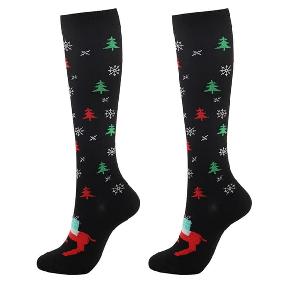 Certgust Under $5 Xmas Socks Cute Ribbed Christmas Tree Over The Knee Socks Holiday Knit Thigh High Long Stockings Warm Cozy Winter Party Festival Fashion Legwear