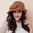 thumbnail image 1 of Certgust Under $5 Hot Sales Wide Brim Bucket Hat for Women Cloche Hat Elegant Bow Decor Bucket Hat Soft Color Blend Dress Hat for Ladies Fall Winter, 1 of 4