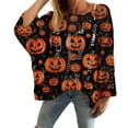 thumbnail image 1 of Certgust Usa Sweatshirt Women Under $15 Halloween Crochet Pumpkin Sweater Women Oversized Pumpkin Knit Pullover Cozy Fall Sweater, 1 of 4