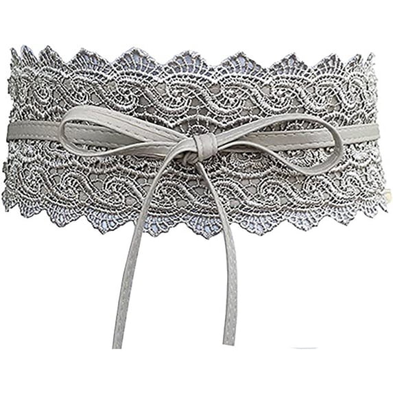 Certgust Hot Sales Under $1 Waist Belt for Women Fashion Lace Wide Waist Cincher â Stretchy Fashion Belt with Tie Front for Dresses, Tops, And Skirts â Feminine Accessory
