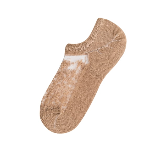 Certgust White Crew Socks Women Under $10 Lace Boat Socks for Women No Show Low Cut Non Slip Invisible Womens Ankle Socks
