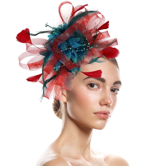 Certgust Hot Sales Wide Headbands for Women Fascinator for Women Pillbox Hat for Tea Party Cocktail Ball Wedding Church Tea Party Hats for Women Blue