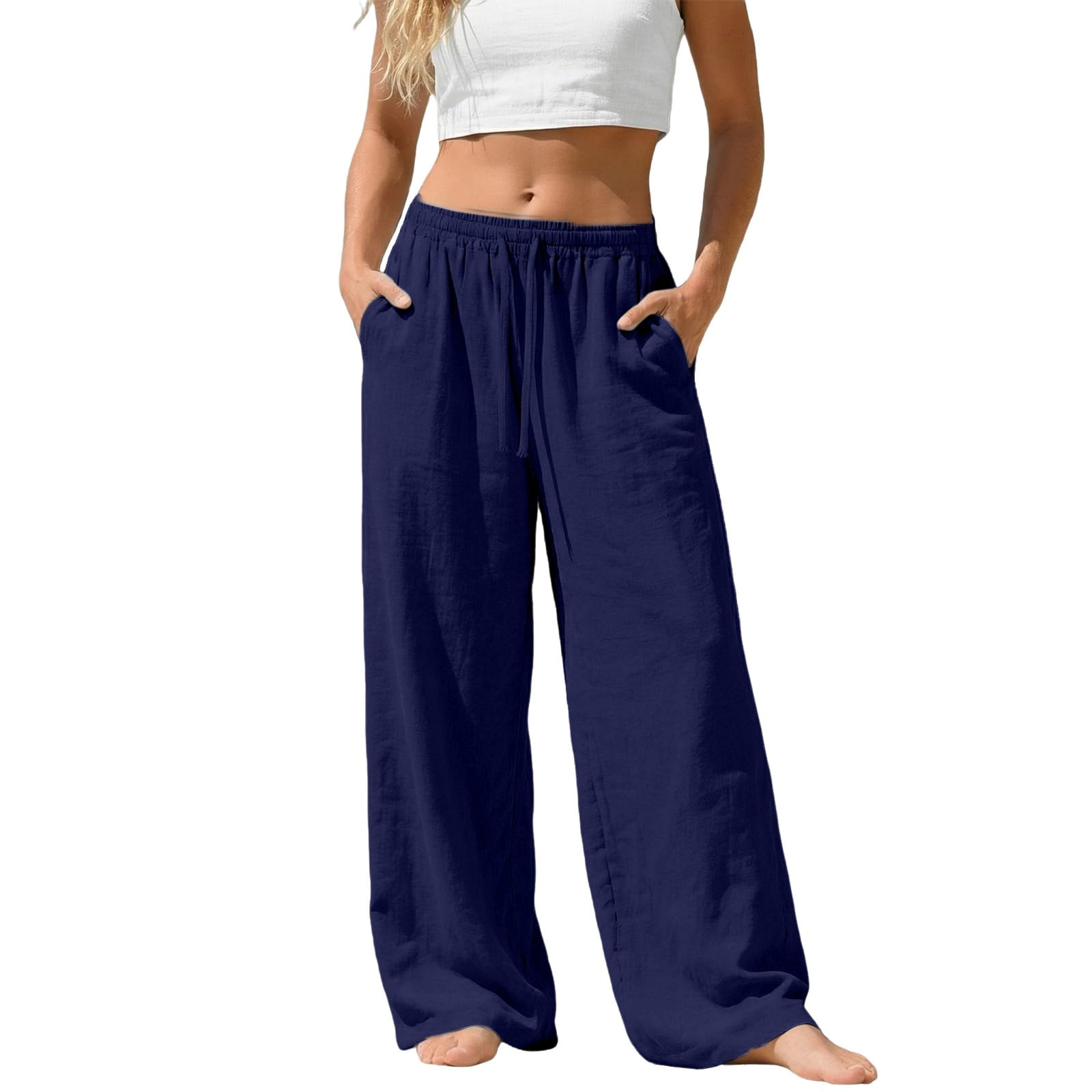 Wlmart Signs Certgust Hot Sales Wide Leg Pants for Women Under $25 Plus Size High ...