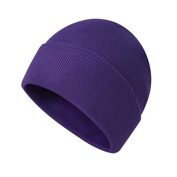 Certgust Winter Hat Under $10 Winter Hats for Women and Men Fashionable Warm Knitted Small Casual Beanie Hat Purple