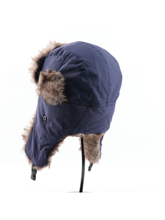 Winter Hats for Men Under $5 Winter Hat for Men Windproof Ski Cap Cold Ear Protection Black Beanie Blue