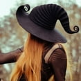 thumbnail image 1 of Certgust Witch Hat for Women Under $10 Womens Witch Hat Halloween Wide Brim with Layered Tulle Pearl Beads Ribbon Bow Costume Accessory Black, 1 of 7