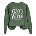 thumbnail image 1 of Certgust Women's Sweatshirt Under $10 Womens Good Witch Most Of The Time Lettered Halloween Print Pullover Neck Sweatshirt, 1 of 4