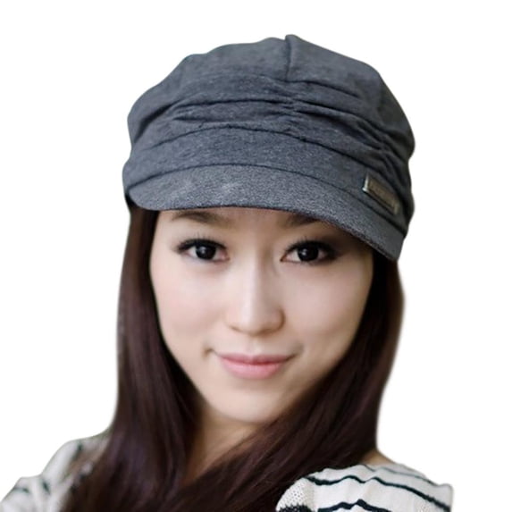 Certgust Womens Baseball Caps Under $5 Womens Baseball Cap Cotton Beret Style Autumn Winter Comfortable Breathable Fold Cap Baseball Caps Sun Hat Grey