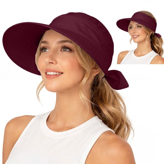 Certgust Hot Sales Womens Hats Baseball Caps Women Baseball Cap 2 In 1 Sun Visor Zipper Off Ponytail Friendly Lightweight Summer Womens Baseball Cap Purple