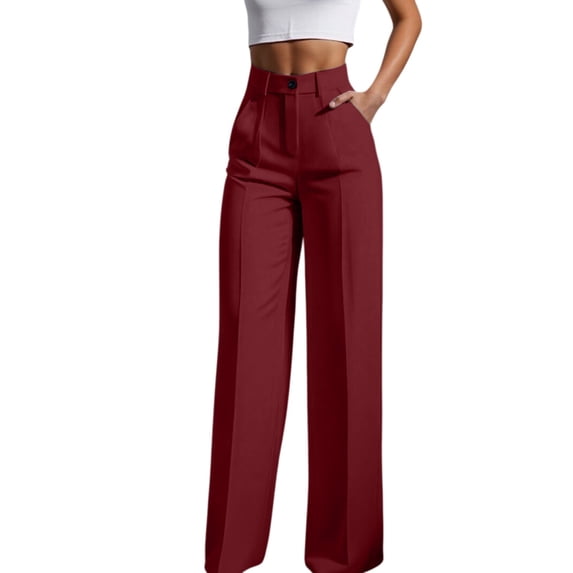 Certgust Hot Sales Womens Pants Under $30 Wide Leg Pants Woman High Waisted Palazzo Flowy Drawstring Elastic Waist Trousers with Pockets Beach Vacation