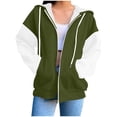 thumbnail image 1 of Certgust Zip Up Hoodie Women Oversized Zip Up Sweatshirt with Hood and Pockets Long Sleeve Casual Fall Jacket, 1 of 5
