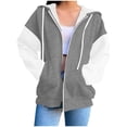 thumbnail image 1 of Certgust Zip Up Hoodie Womens Oversized Zip Up Sweatshirt with Hood and Pockets Long Sleeve Casual Fall Jacket, 1 of 5