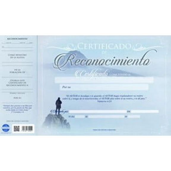 Certificado De Reconocimiento, 20 Pack (Certificate Of Appreciation)