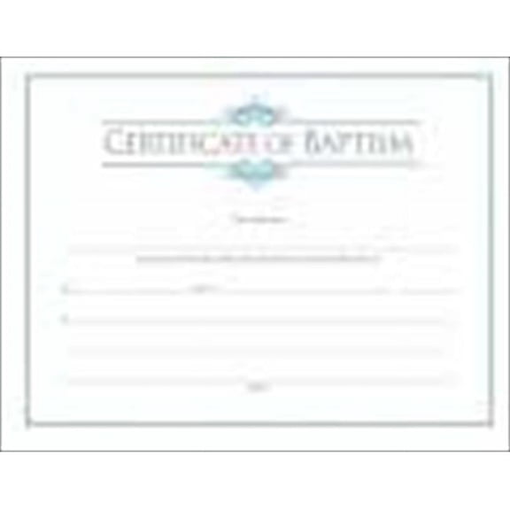 Certificate-Baptism w/Blue Foil Embossing (8-1/2" x 11") (Pack Of 6) (Pkg-6)