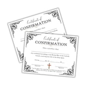 Certificate of Catholic Confirmation 30pk 8.5x11 Paper Black and White Red Rite of Passage Document to Frame Holy Spirit Membership Church Faith Roman Rite to Frame Celebration Sacrament