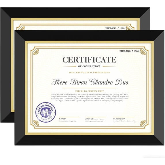 Certificate Frame 8.5 X 11, 2 Pack Diploma Frames Black with Gold Trim ...