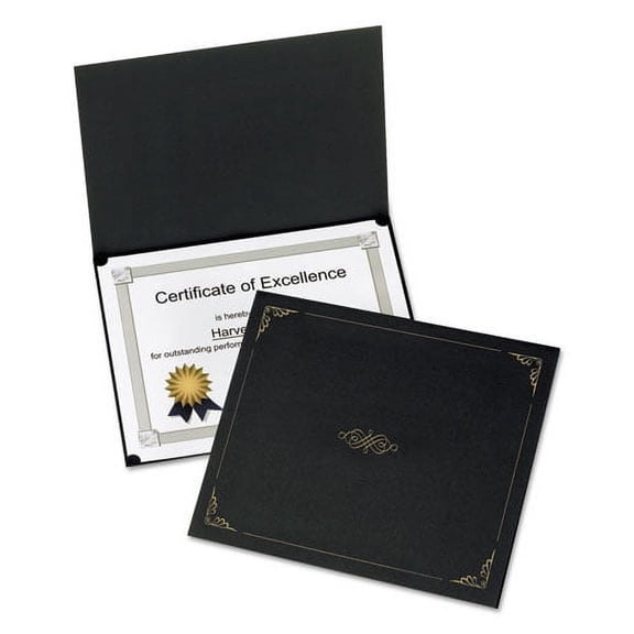 "Certificate Holder, 11 1/4 X 8 3/4, Black, 5/pack | Bundle of 2 Packs"