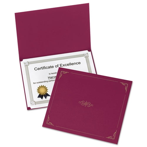 "Certificate Holder, 11.25 x 8.75, Burgundy, 5/Pack | Bundle of 10 Packs"