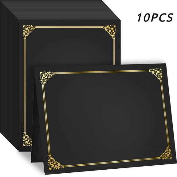 Certificate Holders 10 Packs Diploma Covers Gold Foil Border for Letter Size 8.5x11in Graduation/Documents/Award