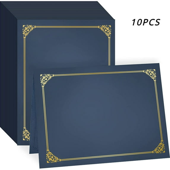 Certificate Holders 10 Packs Diploma Covers Gold Foil Border for Letter Size 8.5x11in Graduation/Documents/Award