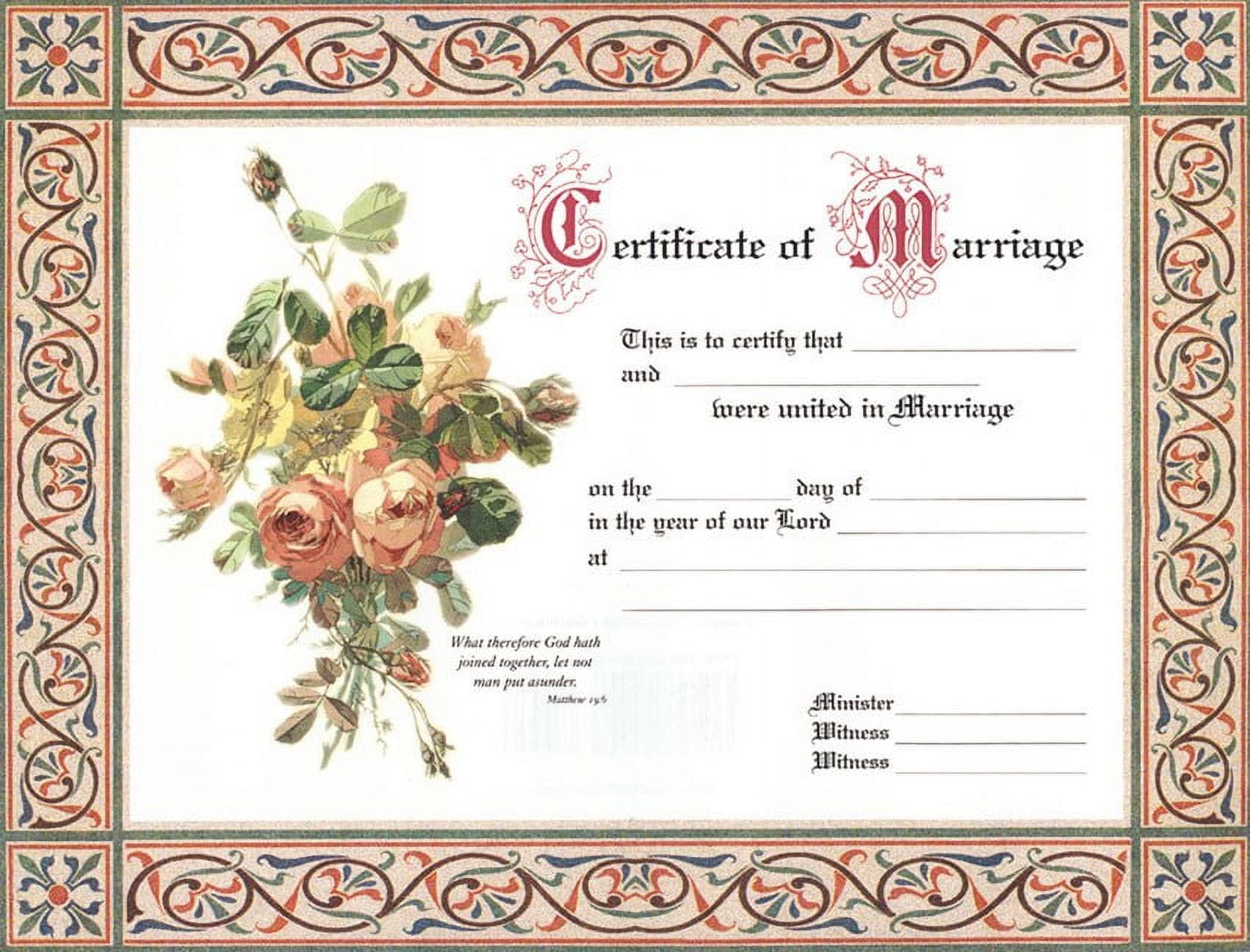 B&H PUBLISHING GROUP Certificate-Marriage w/Matthew 19:6 (4 Color) (8-1/2" x 11") (Pack Of 6)