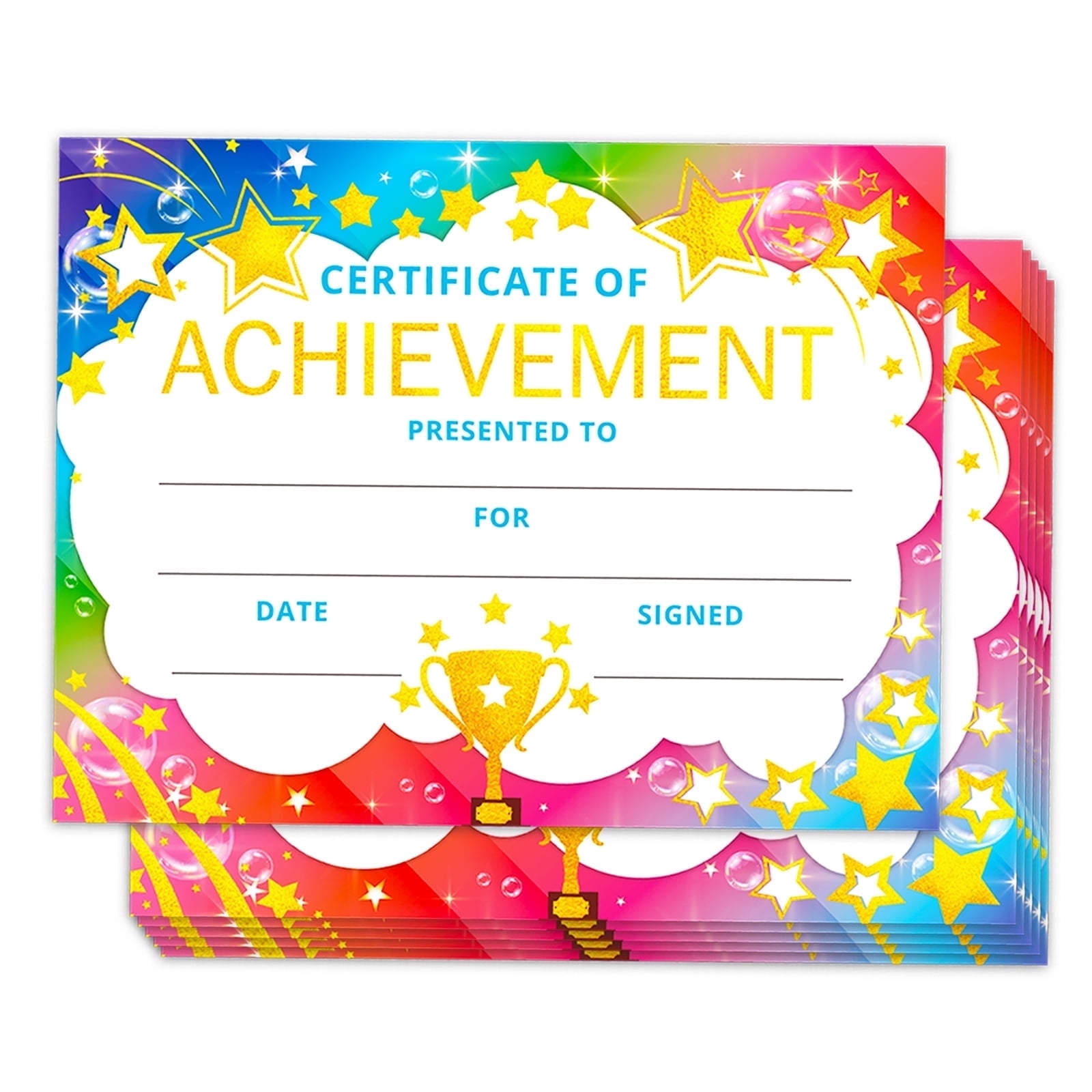 Certificate Paper for Kids, Gold Star Preschool Diploma Certificates for Printing, 20 Pack Kindergarten Certificate of Achievement Award Certificate Paper for Students, 8.5x11