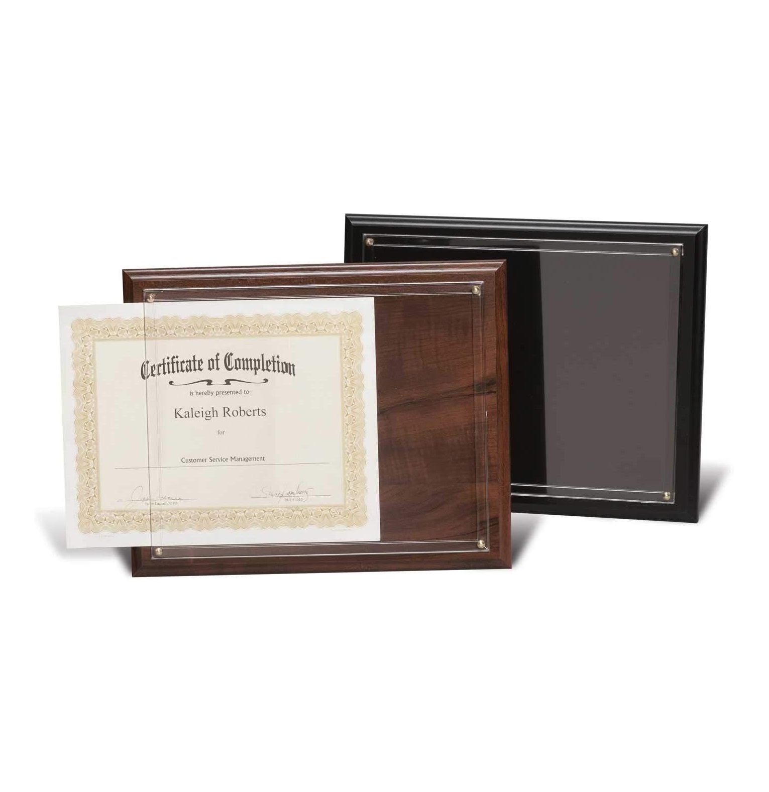 Certificate Plaque (for 8.5 x 11 certificates) Solid Black Finish ExecutiveStyle Certificate