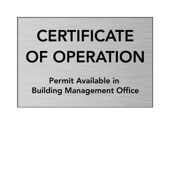Certificate of Operation Permit