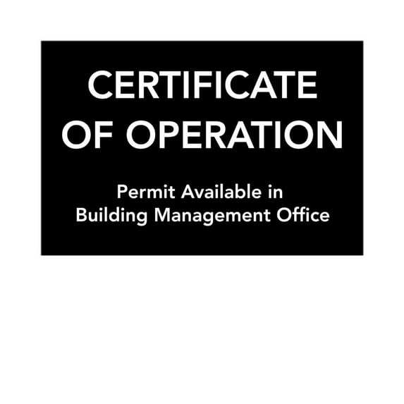 Certificate of Operation Permit
