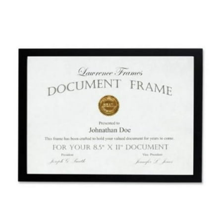 Certificate-size Ebony Black Wood 8one-half inchx11 frame - 8.5x11