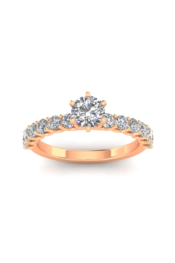 Certified 1.00ctw Diamond Solitaire Engagement Ring in 10k Rose Gold (G-H, I1)