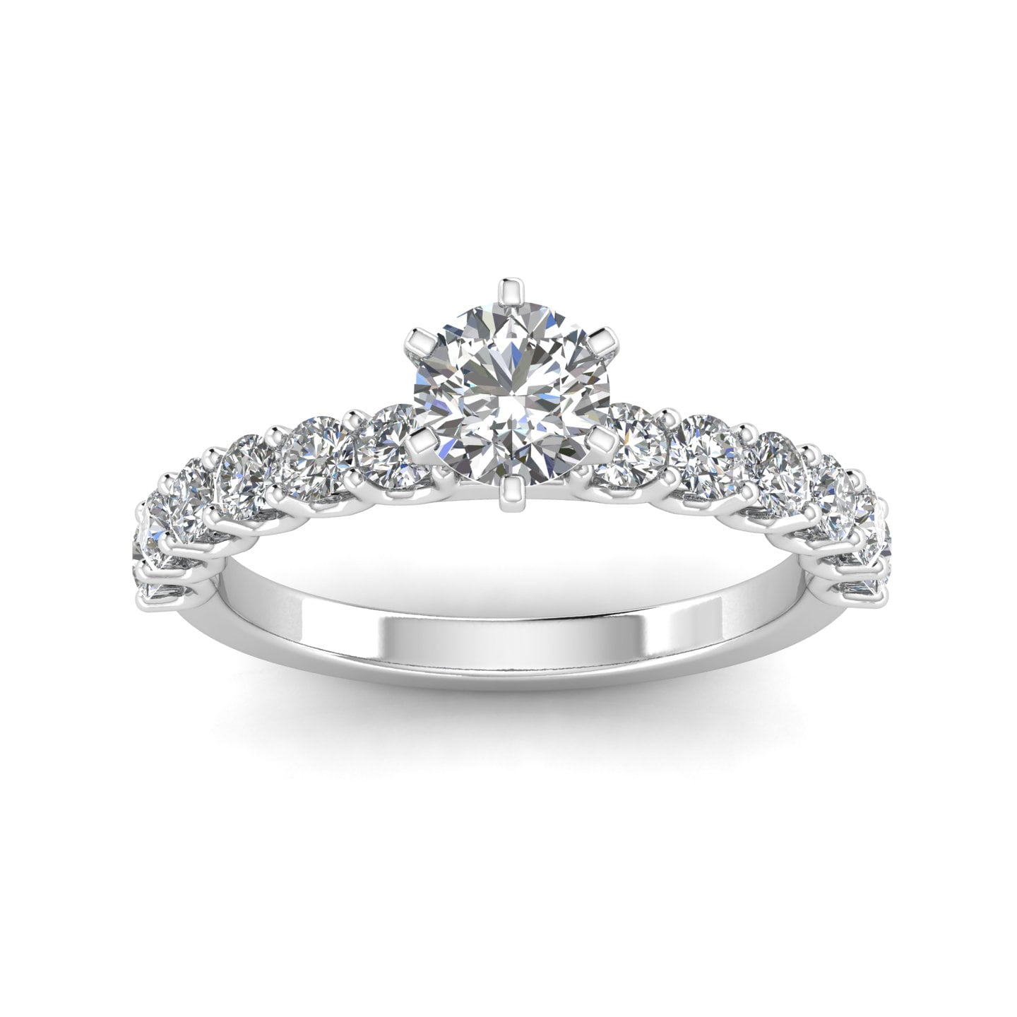Certified 1.00ctw Diamond Solitaire Engagement Ring in 10k White Gold ...