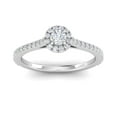 thumbnail image 1 of Certified 1/2ctw Diamond Halo Engagement Ring in 10k White Gold (G-H, I2, 1/2ctw), 1 of 5