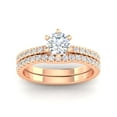 thumbnail image 1 of Certified 1 3/8 Carat TW Diamond Solitaire Bridal Set Engagement Rings in 14k Rose Gold (H-I, I2), 1 of 5