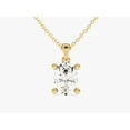 thumbnail image 1 of Certified 1 Carat Oval Cut D/VVS1 Natural Moissanite Solitaire Pendant With 18" Chain 14K Yellow Gold Plated Silver, 1 of 3